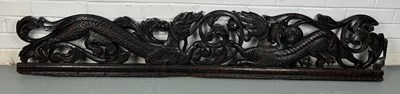 Lot 151 - A LARGE CARVED PANEL WITH DRAGONS, POSSIBLY...