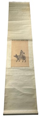 Lot 153 - A CHINESE SCROLL PAINTED WITH A MAN RIDING A...