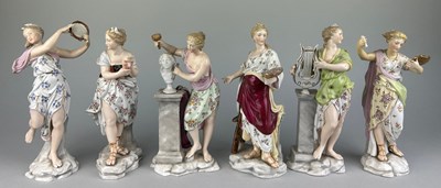 Lot 176 - A SET OF SIX PORCELAIN FIGURES OF LADIES...