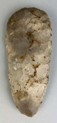 Lot 196 - A NEOLITHIC FRENCH FLAKED FLINT AXE,
 
15cm L...