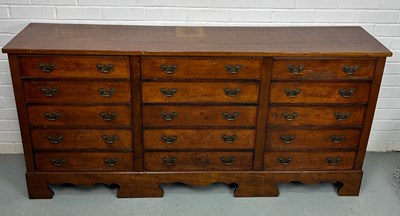 Lot 289 - A 19TH CENTURY BANK OF FIFTEEN DRAWERS,...