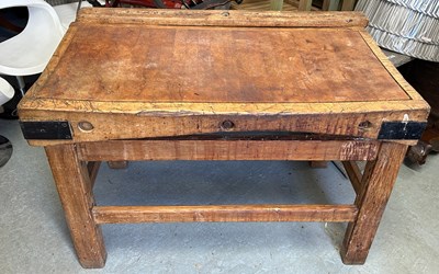 Lot 299 - A BUTCHERS BLOCK POSSIBLY LATE 19TH...