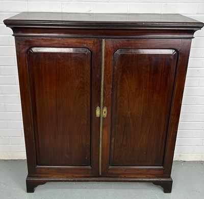 Lot 304 - A 19TH CENTURY CABINET,

Two doors with...