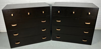 Lot 312 - A PAIR OF HARVEY NICHOLS EBONISED CHEST OF...