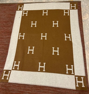 Lot 345 - AN HERMES AVALON SCOTTISH BLANKET,

165cm x...