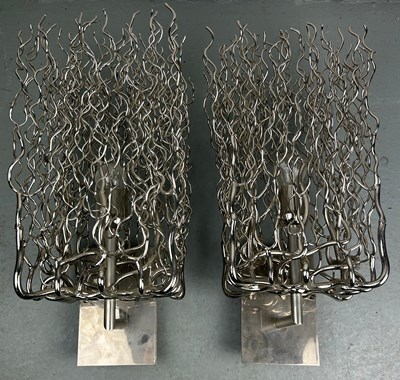 Lot 354 - A PAIR OF TWIG DESIGN 'HOLLYWOOD' WALL LIGHTS...