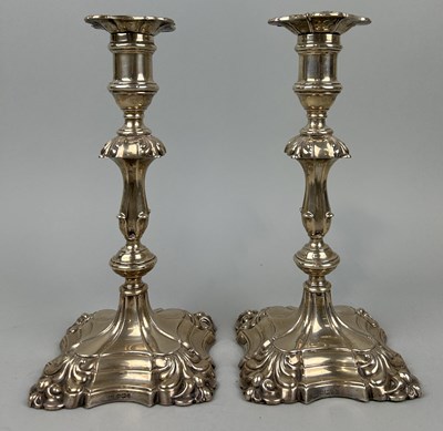 Lot 248 - A PAIR OF SILVER CANDLESTICKS MARKED ''T.A.S'