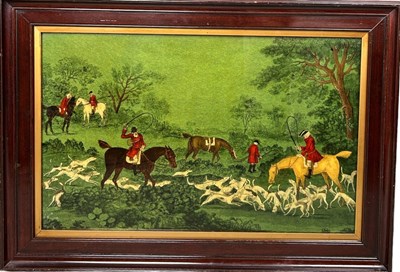 Lot 403 - A GEORGIAN STYLE REVERSE PAINTED GLASS...