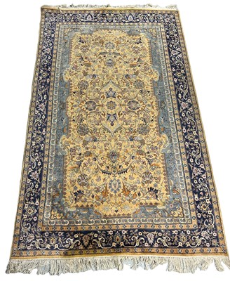 Lot 457 - A CARPET DECORATED WITH FLOWERS AND BIRDS,...