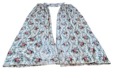 Lot 469 - TWO PAIRS OF CHINTZ LINED CURTAINS, 

300cm L...