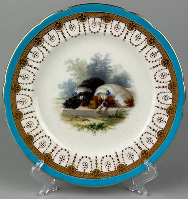 Lot 488 - A LATE VICTORIAN MINTON PLATE WITH CENTRAL...