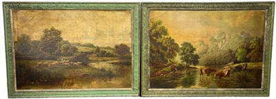 Lot 28 - A PAIR OF LARGE VICTORIAN OIL PRINTS ON BOARD...