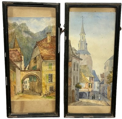 Lot 32 - A PAIR OF WATERCOLOUR PAINTINGS ON PAPER...