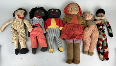 Lot 42 - A GROUP OF SIX ANTIQUE DOLLS TO INCLUDE A...