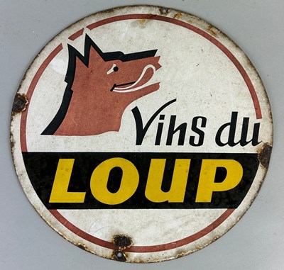 Lot 49 - A RARE VINTAGE FRENCH ENAMEL SIGN 'VINS DE...