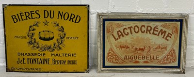 Lot 50 - A BIERES DU NORD ENAMEL METAL SIGN ALONG WITH...