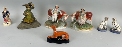 Lot 61 - A GROUP OF 19TH CENTURY STAFFORDSHIRE STYLE...