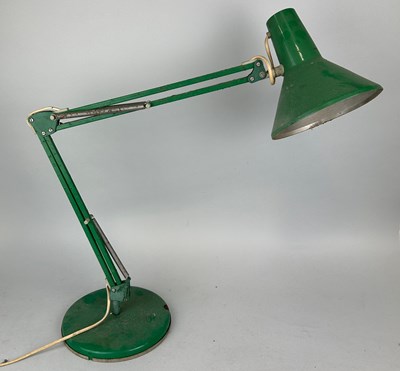 Lot 71 - A LARGE GREEN PAINTED ANGLEPOISE LAMP, 

Fully...