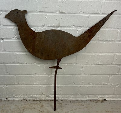 Lot 80 - A METAL WEATHER VANE TOP IN THE FORM OF A BIRD,...