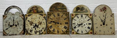 Lot 84 - A COLLECTION OF FIVE GRANDFATHER CLOCK FACES...