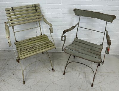 Lot 88 - A PAIR OF GREEN PAINTED 19TH CENTURY WOODEN...