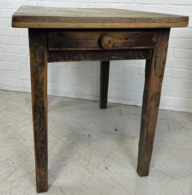 Lot 94 - A RUSTIC FRENCH PINE TABLE, 

89cm x 74cm x 64cm