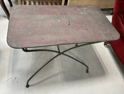 Lot 94B - AN ANTIQUE TRESTLE TABLE, 

100cm x 70cm x 60cm