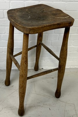 Lot 95 - AN UNUSUAL PINE STOOL, 

77cm x 35cm x 35cm