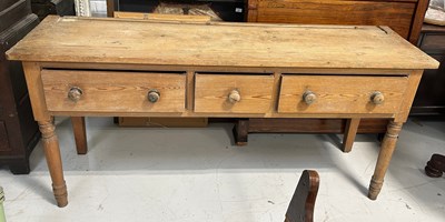 Lot 99 - A 19TH CENTURY PINE DRESSER BASE, 

178cm x...