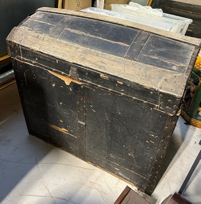 Lot 102 - A FRENCH ANTIQUE DOMED TOP TRUNK, 

76cm x...