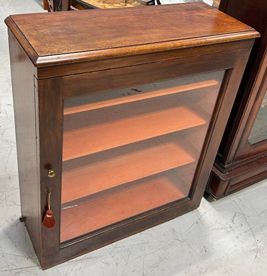 Lot 106 - A 19TH CENTURY BOOKCASE WITH GLASS DOOR AND...