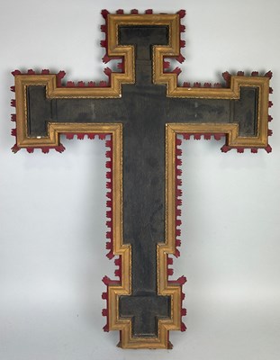 Lot 127 - A LARGE ECCLESIASTICAL WOODEN CRUCIFIX BY...