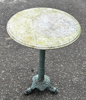 Lot 129 - AN IRON GREEN PAINTED GARDEN TABLE WITH...