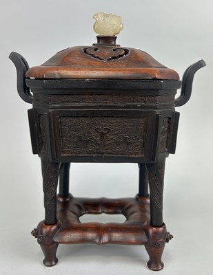 Lot 137 - A 19TH CENTURY CHINESE BRONZE CENSER WITH...