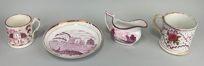 Lot 139 - A GROUP OF FOUR VICTORIAN LUSTRE WARE ITEMS,...