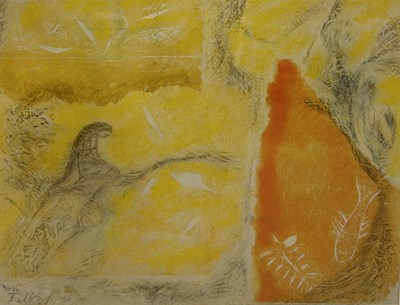 Lot 505 - MANNER OF SAMI BURHAN (SYRIAN B.1929): A PASTEL DRAWING ON PAPER