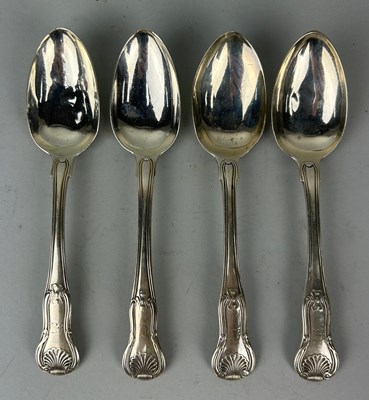 Lot 148 - A GROUP OF FOUR SILVER SPOONS WITH SCALLOP...