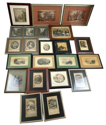 Lot 186 - A GROUP OF FRAMED ENGRAVINGS AND PRINTS TO...