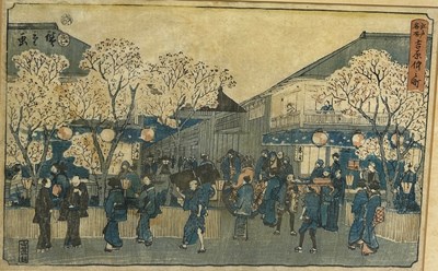 Lot 188 - A JAPANESE WOODBLOCK PRINT DEPICTING A...