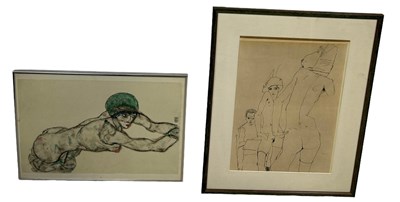 Lot 223 - AFTER EGON SCHIELE (1890-1918): TWO PRINTS ON...