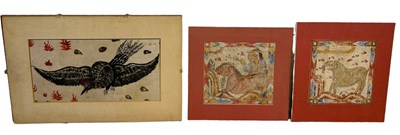 Lot 224 - A GROUP OF THREE PAINTINGS ON LINEN, 

Largest...