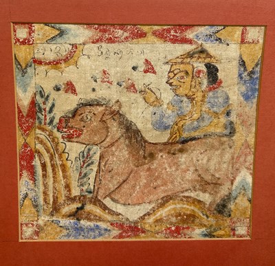 Lot 224 - A GROUP OF THREE PAINTINGS ON LINEN, 

Largest...