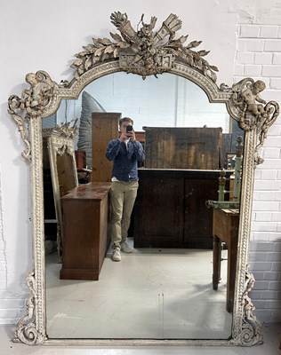 Lot 254 - A LARGE 19TH CENTURY GILT WOOD WALL MIRROR...