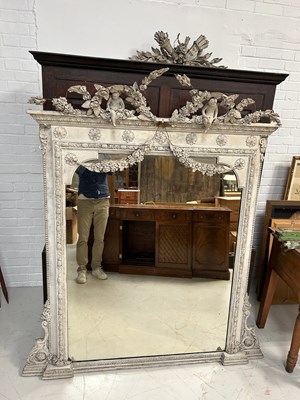 Lot 255 - A LARGE 19TH CENTURY GILT WOOD WALL MIRROR...