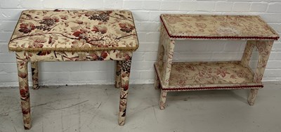 Lot 259 - TWO LOW TABLES UPHOLSTERED IN FABRIC WITH...