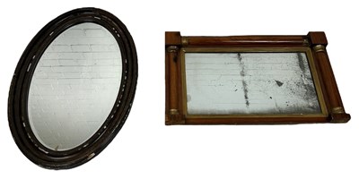 Lot 265 - A GEORGIAN MAHOGANY WALL MIRROR ALONG WITH AN...