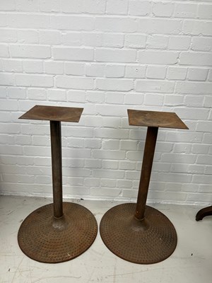 Lot 266 - A PAIR OF 20TH CENTURY HEAVY IRON TABLE BASES,...