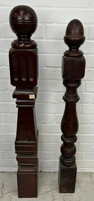 Lot 267 - A PAIR OF MAHOGANY NEWEL POSTS, 

Tallest 105cm H