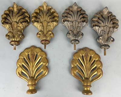 Lot 285 - ARCHITECTURAL SALVAGE: THREE PAIRS OF GILT...