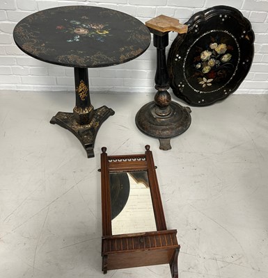 Lot 306 - TWO 19TH CENTURY PAPIER MACHE TABLES FOR...